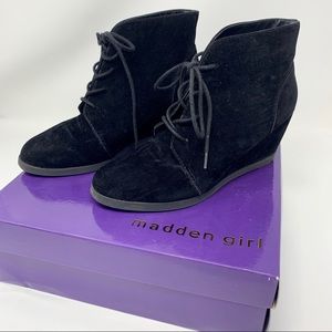 Madden Girl Domain Faux Suede Wedge Booties 8.5